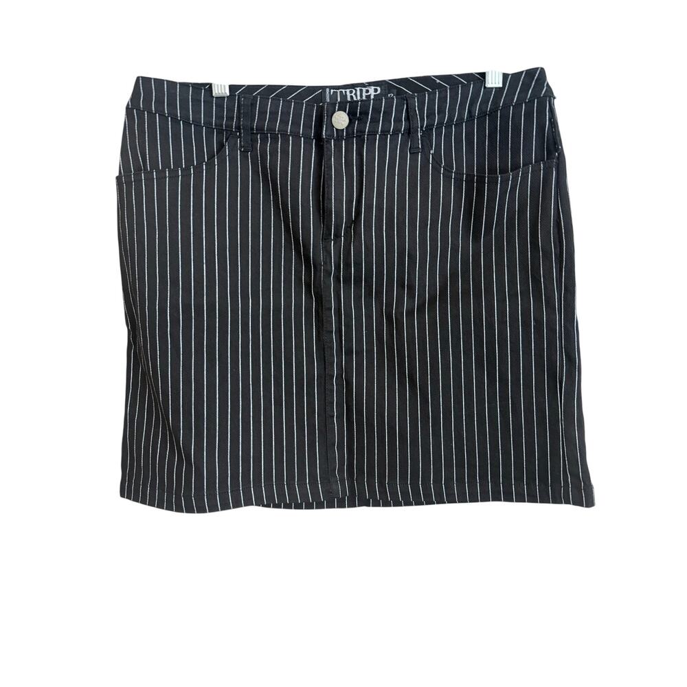 Tripp NYC black and white stripped denim skirt size 12